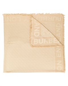Burberry шарф с бахромой и логотипом нейтральные цвета Burberry