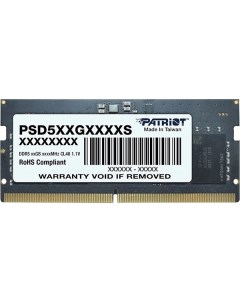 Оперативная память Patriot DDR5 16GB 5600MHz SO DIMM PSD516G560081S DDR5 16GB 5600MHz SO DIMM PSD516 Patriòt