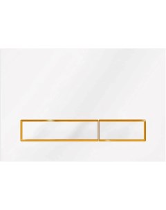 Смывная клавиша Square Design белый глянец золотой матовый белый глянец VFSD003WHG Veconi