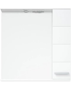 Зеркальный шкаф 60x74 см белый глянец белый матовый R Денвер SD 00000533 Corozo