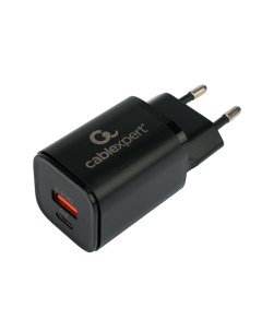 Зарядное устройство Cablexpert USB Type C 3А QC3 0 PD Black MP3A PC 43 Gembird