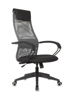 Кресло руководителя CH 607 темно серый TW 04 сиденье черный Neo Black сетка ткань с подголов крестов Бюрократ