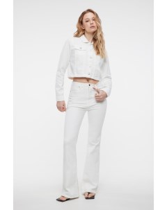 Куртка джинсовка хлопковая белая с карманами Befree
