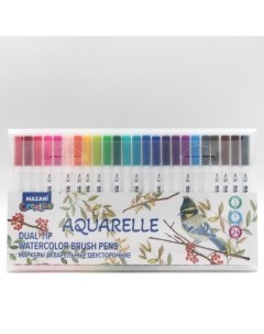 Набор маркеров акварельных двусторонних М 15213 24 Aquarelle 24 цвета Mazari
