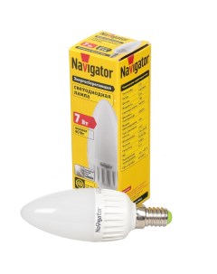Лампа светодиодная E14 7 Вт 60 Вт свеча 4000 К свет холодный белый Navigator
