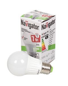 Лампа светодиодная E27 7 Вт 60 Вт груша 4000 К свет холодный белый Navigator