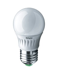 Лампа светодиодная E27 5 Вт 40 Вт шар 2700 К свет теплый белый Navigator