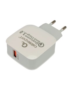 Зарядное устройство 3А быстрая зарядка порт USB белый MP3A PC 40 Cablexpert