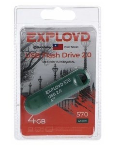 Флешка 570 4 Гб USB2 0 зелёная Exployd