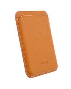 Картхолдер для Apple iPhone 15 Plus Оранжевый Leather co