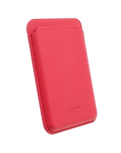 Картхолдер для Apple iPhone 15 Plus Красный Leather co