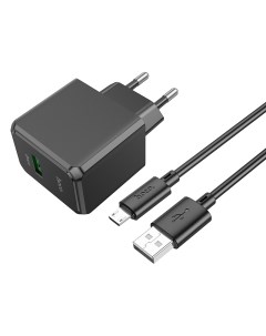 Сетевое зарядное устройство USB A Micro USB 1xUSB 3 А черный Hoco