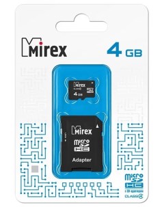 Карта памяти Micro SDHC 4Гб Mirex