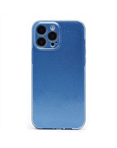 Чехол iPhone 13 Pro Max силиконовый с блестками 3 голубой Promise mobile