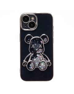 Чехол iPhone 15 силиконовый Мишка серебристый Promise mobile