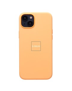 Чехол iPhone 15 Plus Silicone Case MagSafe анимация работает светло оранжевый премиум Promise mobile