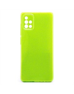 Чехол Samsung SM A515F Galaxy A51 силиконовый с блестками 3 светло зеленый Promise mobile