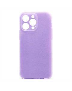 Чехол iPhone 14 Pro Max силиконовый с блестками 3 светло фиолетовый Promise mobile
