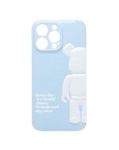 Чехол iPhone 13 Pro Max силиконовый Мишка 3 голубой Promise mobile