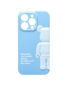 Чехол iPhone 14 Pro силиконовый Мишка 3 голубой Promise mobile