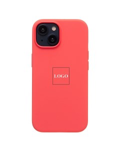 Чехол iPhone 15 Silicone Case MagSafe анимация работает розово оранжевый премиум Promise mobile