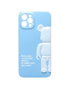 Чехол iPhone 12 Pro силиконовый Мишка 3 голубой Promise mobile