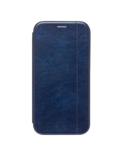 Чехол iPhone 15 Plus флип боковой кожзам 3 синий Promise mobile