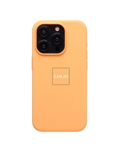 Чехол iPhone 15 Silicone Case MagSafe анимация работает оранжевый премиум Promise mobile