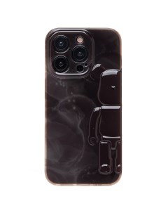Чехол iPhone 15 Pro Max силиконовый Мишка 3 бордовый Promise mobile