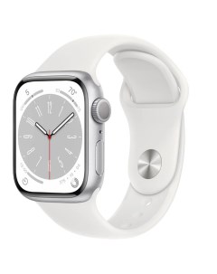 Часы Watch Series 8 GPS 41mm Silver Aluminium Case with White Sport Band Regular M Apple