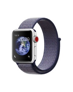 Ремешок нейлоновый для Apple Watch 38 40 мм Черный с синим Nobrand