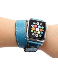 Ремешок из экокожи для Apple Watch 38 40 mm Двойной Синий Nobrand