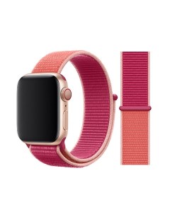 Ремешок нейлоновый для Apple Watch 42 44 мм Розовый с оранжевым Nobrand
