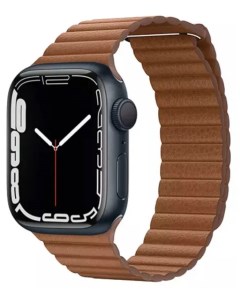 Ремешок из экокожи для Apple Watch 44 42mm коричневый Nobrand