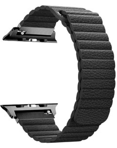 Ремешок из экокожи магнитный для Apple Watch 38 40mm Черный Nobrand