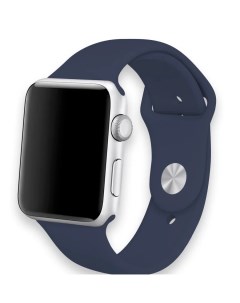 Ремешок силиконовый с металлической застежкой для Apple Watch 42 44 мм темно лиловый Nobrand