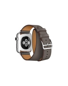 Ремешок из экокожи для Apple Watch 42 44 mm Двойной Серый Коричневый Nobrand