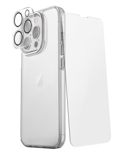 Чехол для iPhone 15 Pro в комлекте стекло для камеры и дисплея Clear Uniq