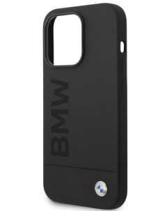 Чехол для iPhone 15 Pro с эффектом Soft touch и MagSafe черный Bmw