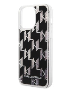 Чехол для iPhone 15 Pro Max двухслойный с гелем прозрачный черный Karl lagerfeld