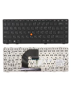 Клавиатура для ноутбука HP ProBook 6460B черная с рамкой со стиком Azerty