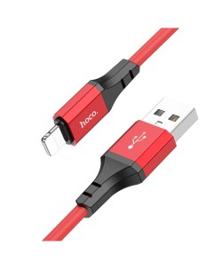 USB дата кабель Lightning X86 1M силиконовый красный Hoco