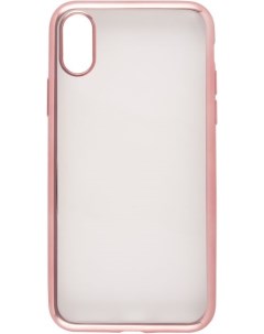Накладка силикон для iPhone X Xs розовая рамка Gecko