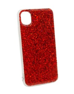 Накладка силиконовая для Apple iPhone 12 12 Pro Красный с блестками Neypo
