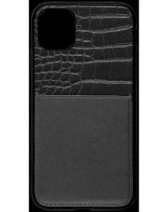Накладка силикон кожа для iPhone 11 Pro Max cо строкой Black Luxcase