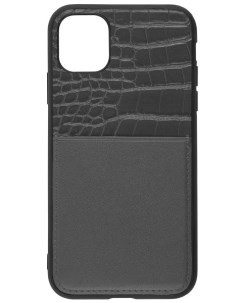 Накладка силикон кожа для iPhone 11 Pro Max со строкой Black Luxcase