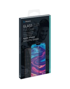 Защитное стекло для Apple iPhone 12 12 Pro 2 5D Full Glue с черной рамкой Deppa