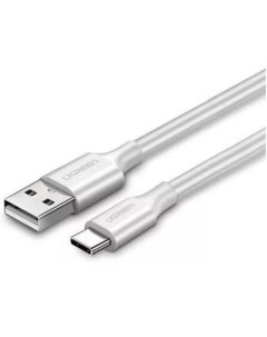 Кабель US287 60122 USB A 2 0 to USB C Cable Nickel Plating 1 5м Белый Ugreen