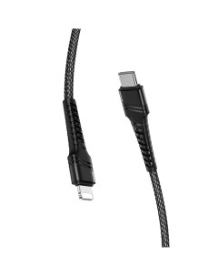 Кабель BU21 iPhone 5 USB Type C 1м black Borofone