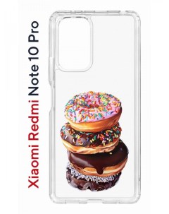 Противоударный чехол Kruche Print Donuts для Xiaomi Redmi Note 10 Pro